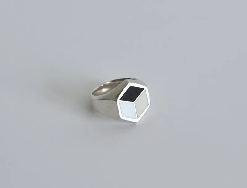 Pamono Sterling Silver Ring with Enamel by Georg Jensen, Denmark, 2014> Rings