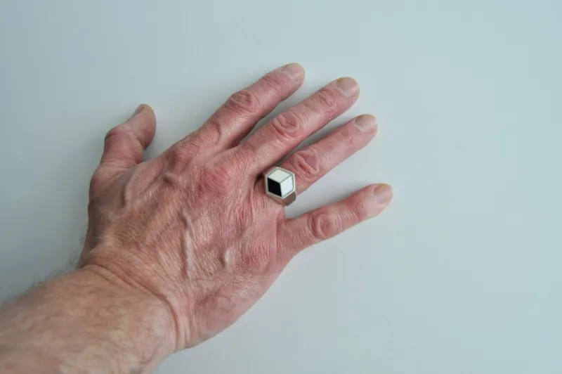 Pamono Sterling Silver Ring with Enamel by Georg Jensen, Denmark, 2014> Rings