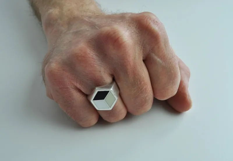 Pamono Sterling Silver Ring with Enamel by Georg Jensen, Denmark, 2014> Rings