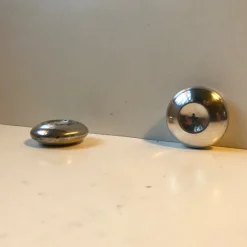 Pamono Sterling Silver Salt and Pepper Shakers by Hans Hansen for Cohr, Set of 2><noscript><img width=