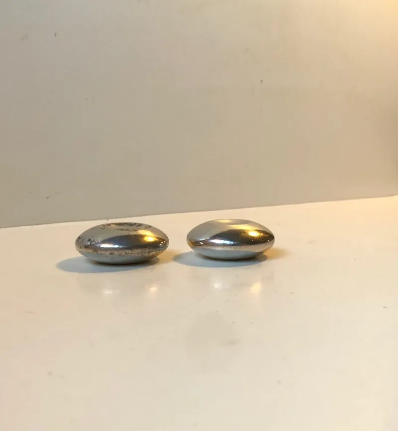 Pamono Sterling Silver Salt and Pepper Shakers by Hans Hansen for Cohr, Set of 2> Salt & Pepper Shakers