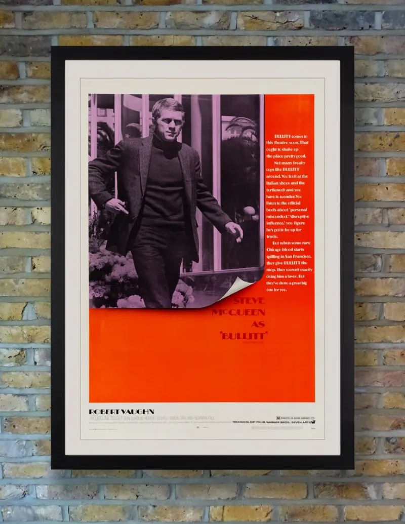 New Pamono Steve McQueen Bullitt One Sheet Movie Poster, USA, 1968