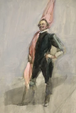 Pamono Steven Spurrier RA RBA ROI, Portrait of a Cavalier, 1907, Gouache> Painting