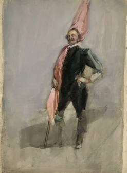 Pamono Steven Spurrier RA RBA ROI, Portrait of a Cavalier, 1907, Gouache> Painting