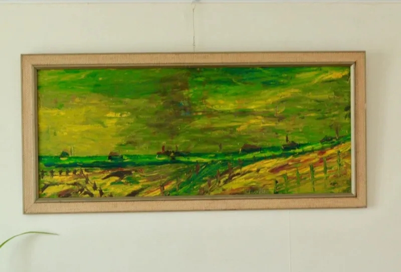 Pamono Stig Allan Konstnär, Vibrant Pastures, 1970s, Oil on Panel, Framed> Contemporary|Mid-Century