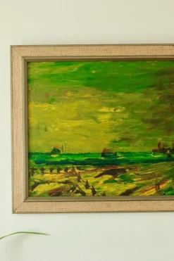 Pamono Stig Allan Konstnär, Vibrant Pastures, 1970s, Oil on Panel, Framed> Contemporary|Mid-Century