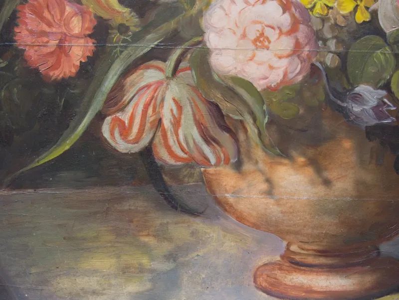 Pamono Still Life with Flowers, Oil Painting> Old Masters