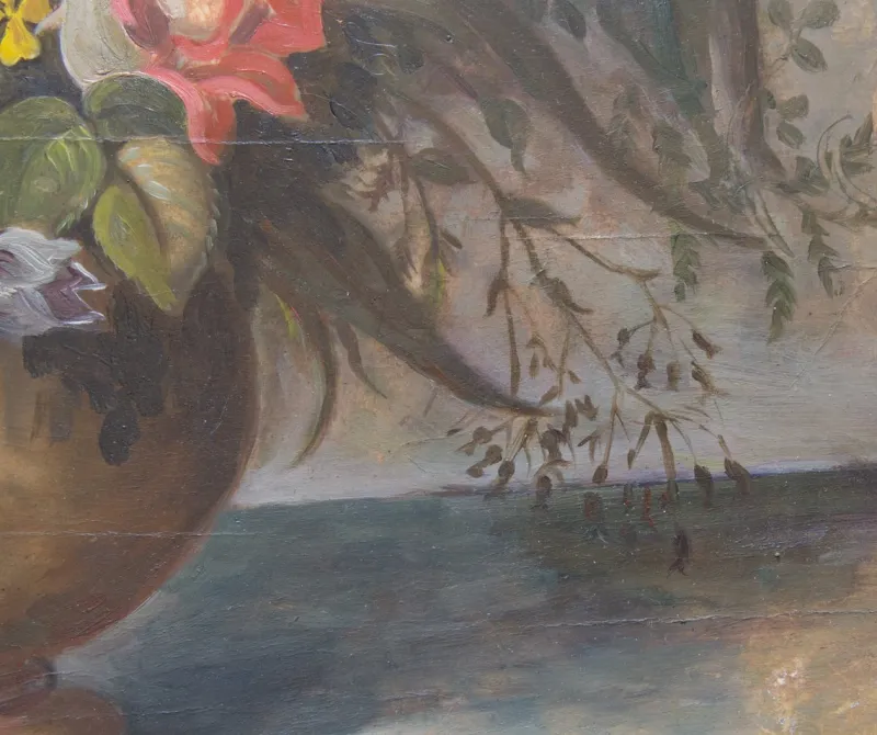 Pamono Still Life with Flowers, Oil Painting> Old Masters