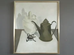 Pamono Still Life with Kettle, Oil Painting, Framed> Minimalist