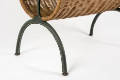 Discount Pamono Stitched Leather Magazine Rack by Jacques Adnet, 1950s