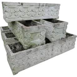 Pamono Stone Planters, 1950s, Set of 6> Garden Accessories