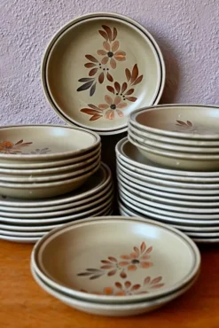 Pamono Stoneware Dinnerware Service from Ateliers du Revernay, 1970s, Set of 30