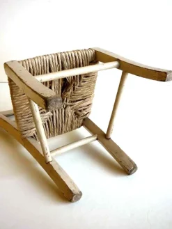 Pamono Straw Childrens Chair, 1920s><noscript><img width=
