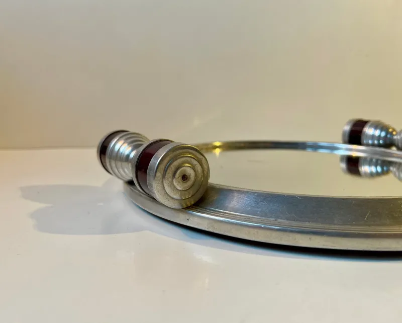 Pamono Streamline Bauhaus Plateau Mirror Tray, 1930s> Trays