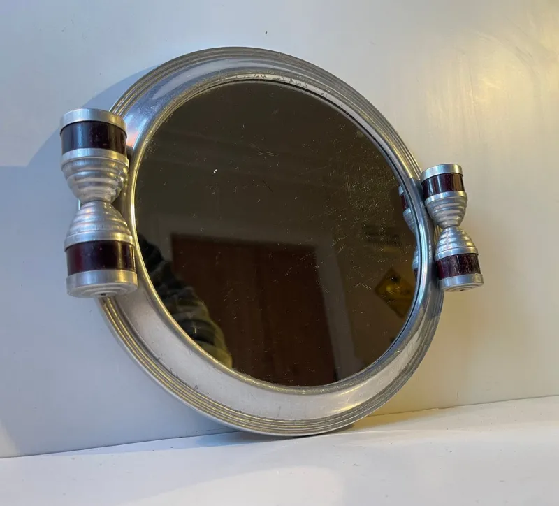 Pamono Streamline Bauhaus Plateau Mirror Tray, 1930s> Trays