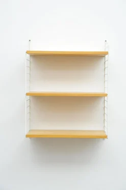 Pamono String Shelving System in Ash with 2 Ladders by Kajsa and Nisse Strinning, 1940s> Shelves & Wall Units