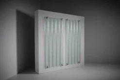 Discount Pamono Structured Corrugated Glass Panels by Saint-Gobain, France, 1950s