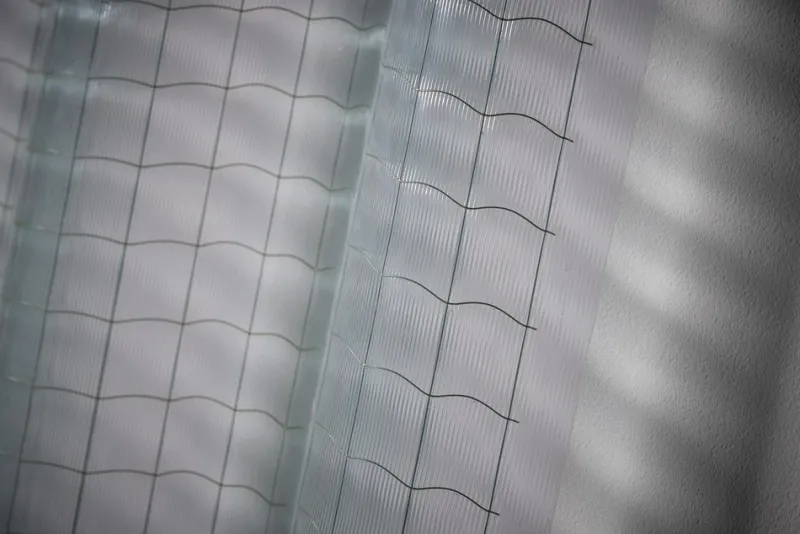 Discount Pamono Structured Corrugated Glass Panels by Saint-Gobain, France, 1950s
