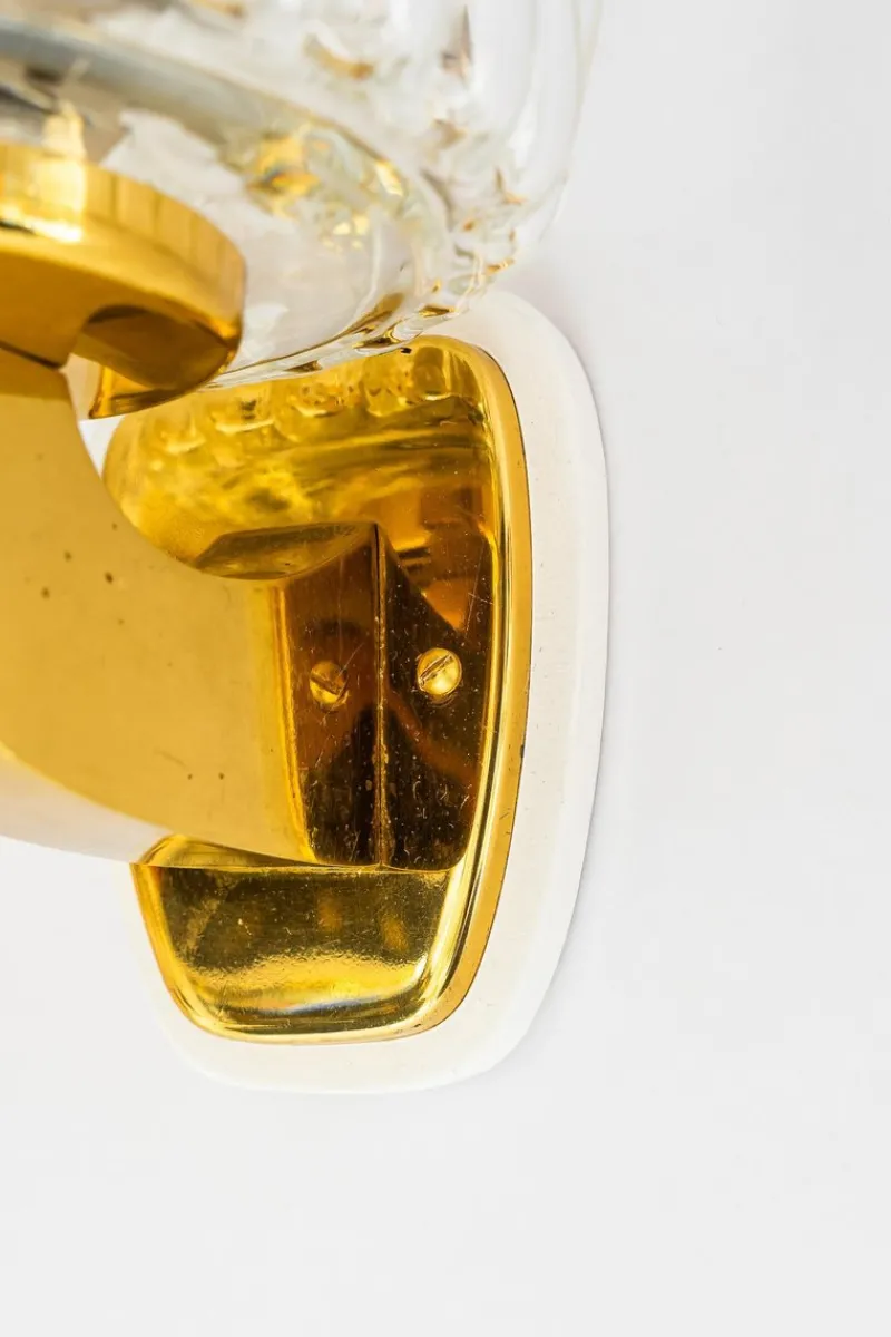 Pamono Structured Glass Wall Lamps by Rupert Nikoll, Vienna, Austria, 1950s, Set of 2> Wall Lights & Sconces