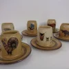 Pamono Studio Ceramic Breakfast Plates & Coffee Mug by Heinz Theo Dietz, 1960s, Set of 12> Coffee & Tea Service