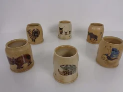 Pamono Studio Ceramic Breakfast Plates & Coffee Mug by Heinz Theo Dietz, 1960s, Set of 12><noscript><img width=