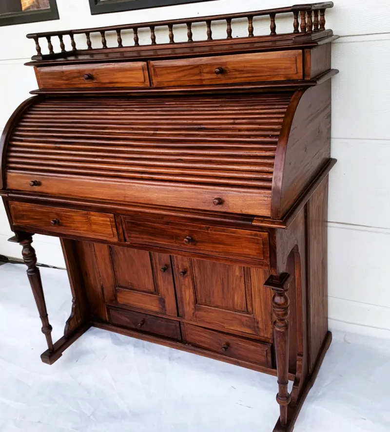 Best Pamono Stylish Colonial Teak Secretaire