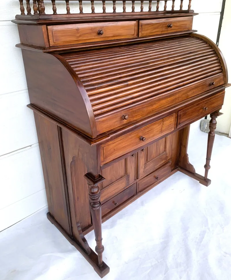 Best Pamono Stylish Colonial Teak Secretaire