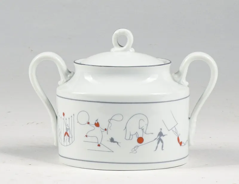 Hot Pamono Sugar Bowl Circus Series by Richard Ginori, Gio Pontis for Lazzaroni, 1950