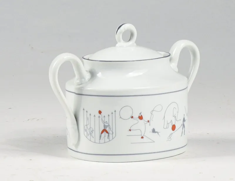 Hot Pamono Sugar Bowl Circus Series by Richard Ginori, Gio Pontis for Lazzaroni, 1950