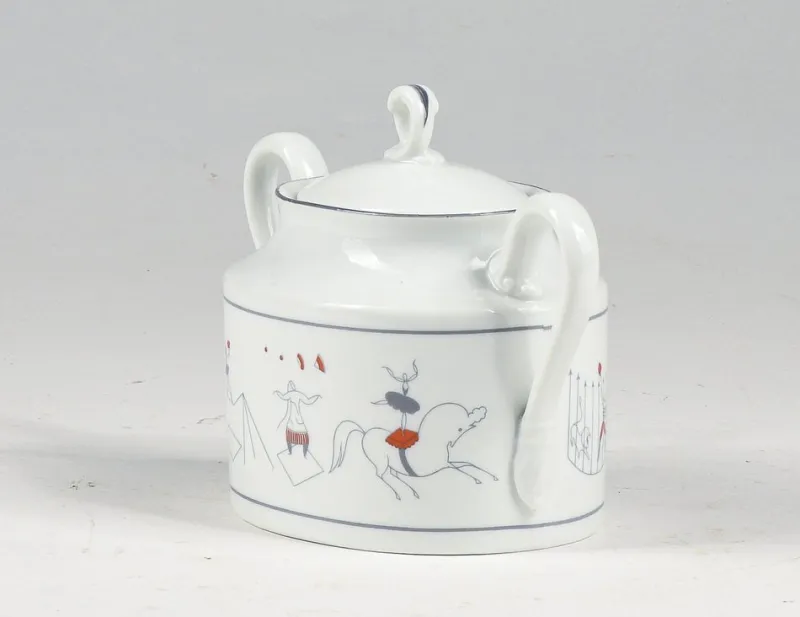 Hot Pamono Sugar Bowl Circus Series by Richard Ginori, Gio Pontis for Lazzaroni, 1950