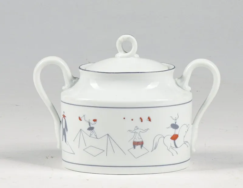 Hot Pamono Sugar Bowl Circus Series by Richard Ginori, Gio Pontis for Lazzaroni, 1950