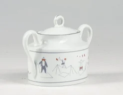 Hot Pamono Sugar Bowl Circus Series by Richard Ginori, Gio Pontis for Lazzaroni, 1950