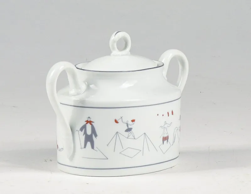 Hot Pamono Sugar Bowl Circus Series by Richard Ginori, Gio Pontis for Lazzaroni, 1950