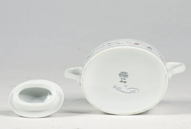 Hot Pamono Sugar Bowl Circus Series by Richard Ginori, Gio Pontis for Lazzaroni, 1950