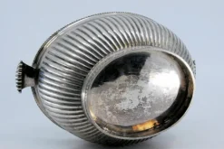 Pamono Sugar Bowl in Fluted Silver with Pearly Frieze and Outer Handles><noscript><img width=