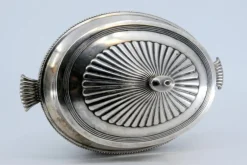 Pamono Sugar Bowl in Fluted Silver with Pearly Frieze and Outer Handles><noscript><img width=