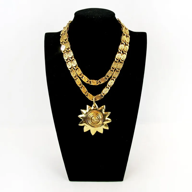 Clearance Pamono Sun Motif Pendant from Givenchy, 1980s
