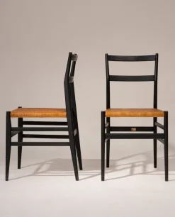 Pamono Superleggera Chairs by Gio Ponti from Cassina, 1957, Set of 2> Side Chairs & Dining Chairs