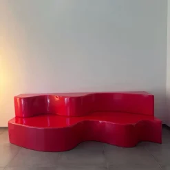 Pamono Superonda Red Sofa by Archizoom for Poltronova, 1967, Set of 2><noscript><img width=