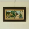 Pamono Sven Grandin, Summer Street, 1970s, Oil on Panel, Framed> Mid-Century