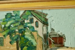 Pamono Sven Grandin, Summer Street, 1970s, Oil on Panel, Framed><noscript><img width=