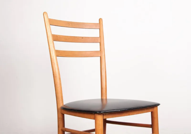 Discount Pamono Swedish Chairs in Curved Elm and Black Skai by Yngve Ekstrom for Gemla, 1960s, Set of 6