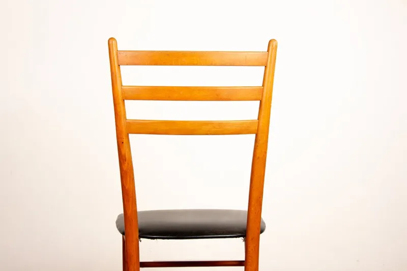 Discount Pamono Swedish Chairs in Curved Elm and Black Skai by Yngve Ekstrom for Gemla, 1960s, Set of 6