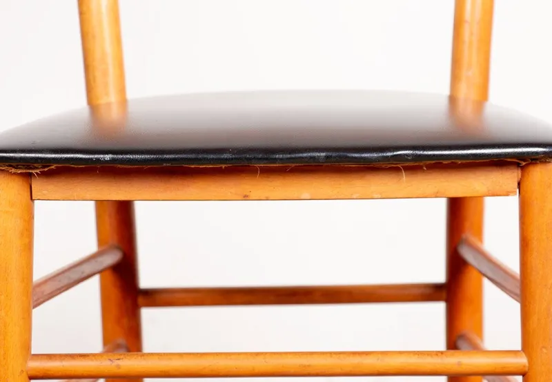Discount Pamono Swedish Chairs in Curved Elm and Black Skai by Yngve Ekstrom for Gemla, 1960s, Set of 6