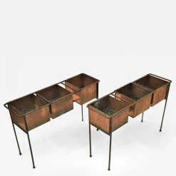 Outlet Pamono Swedish Copper and Wrought Iron Flower Planter by Hans-Agne Jakobsson, 1950s