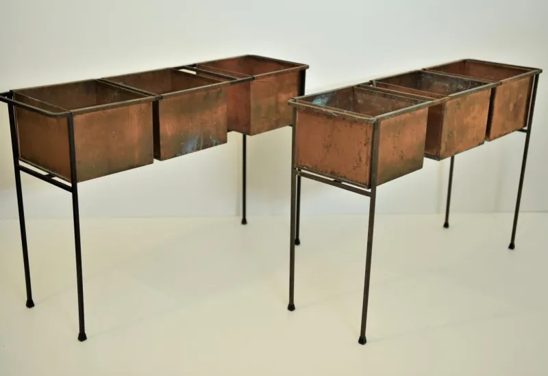 Outlet Pamono Swedish Copper and Wrought Iron Flower Planter by Hans-Agne Jakobsson, 1950s