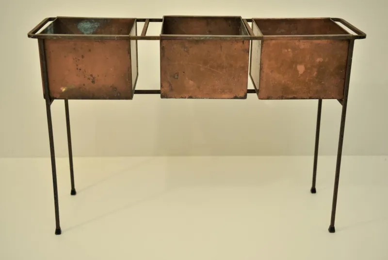 Outlet Pamono Swedish Copper and Wrought Iron Flower Planter by Hans-Agne Jakobsson, 1950s