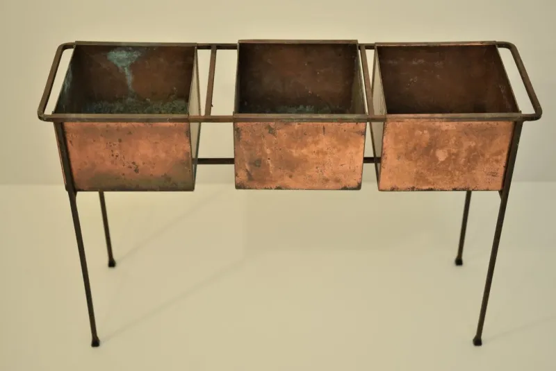 Outlet Pamono Swedish Copper and Wrought Iron Flower Planter by Hans-Agne Jakobsson, 1950s