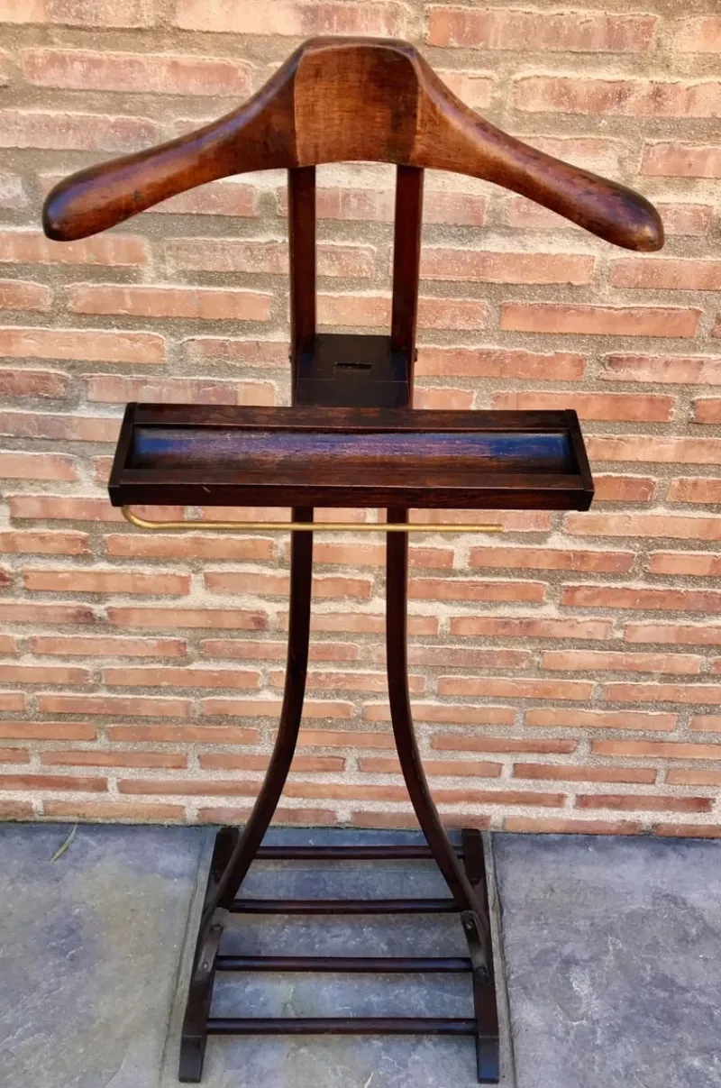 Pamono Swedish Dark Wood Valet, 1950s> Racks, Hooks & Valets