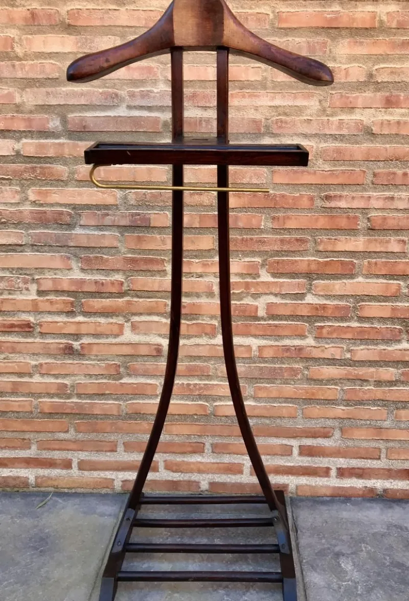Pamono Swedish Dark Wood Valet, 1950s> Racks, Hooks & Valets